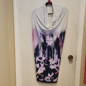 Lululemon Covers It All Abstract Print Tube Dress with Cowl Neck SzS